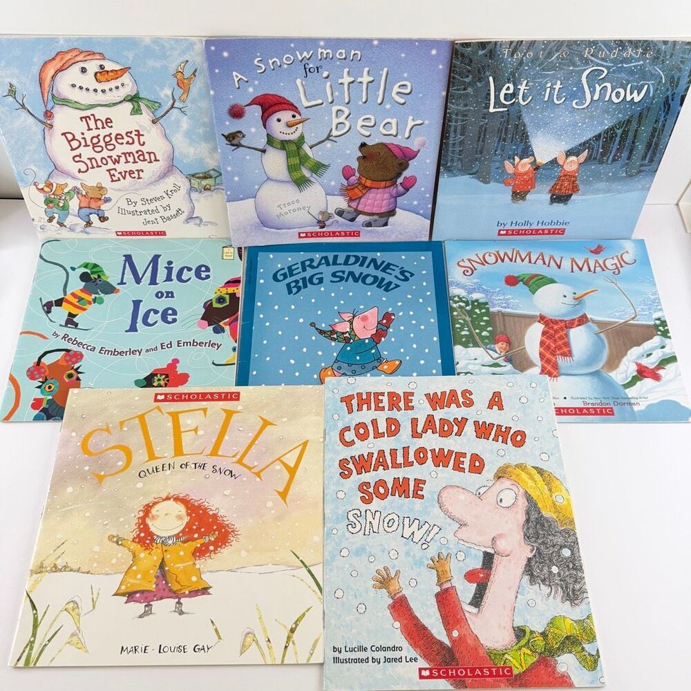Winter and Snow book bundle-Lot of 8-Snowman, Cold Lady, Stella Geraldine (PB)